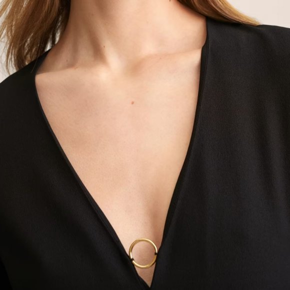 NWT MANGO Fluid Jumpsuit with Metal Ring- size Small - Picture 3 of 7